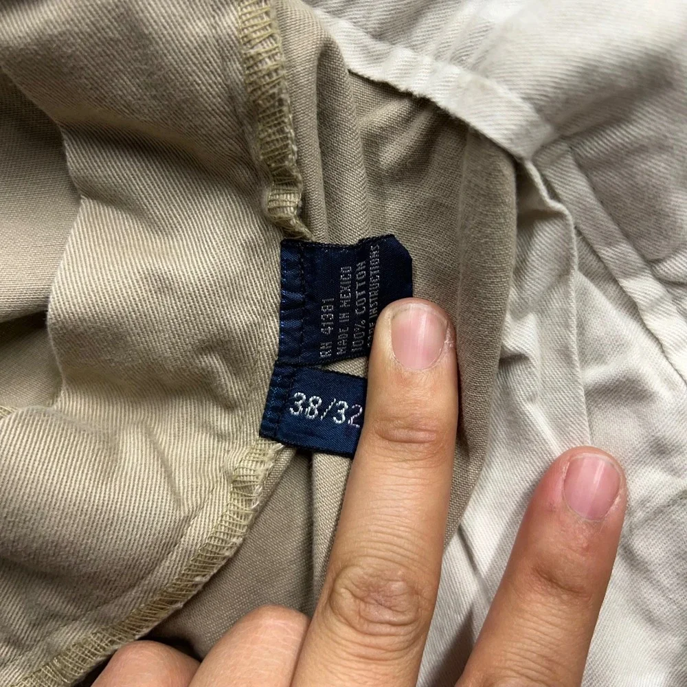 Polo Ralph Lauren Philip Pant Mens 38x32 Khaki Chino Straight Leg Cotton Tan VTG